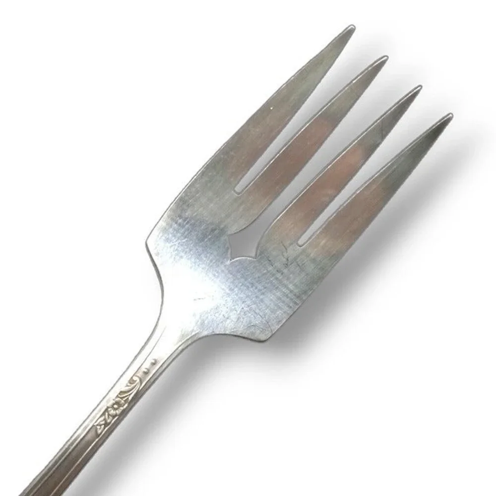 Oneida Community Plate Queen Bess II Medium Solid Cold Serving Fork-VIntage-MCM